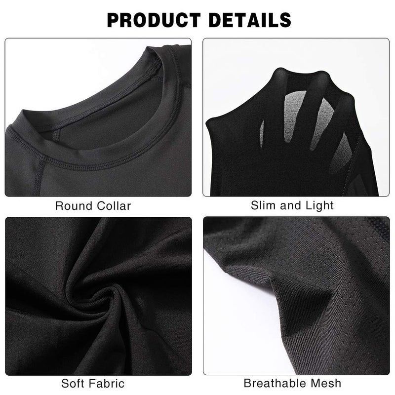 MEETYOO mens Men's Compression Undershirt, Black, X-Large US - Image 3
